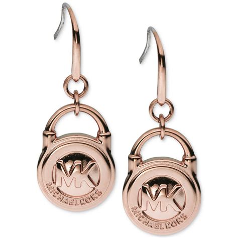 rose gold michael kors padlock earrings